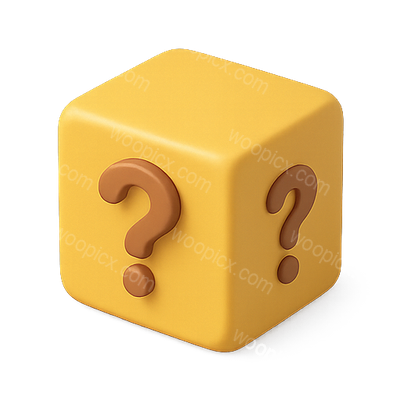 3D Question Mark Block Icon for Interactive Design