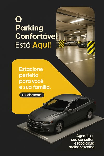 Modern Parking Promotion Graphic Featuring Comfortable Parking Space