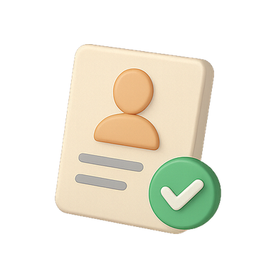 3D Illustration of a Verified User Profile Icon