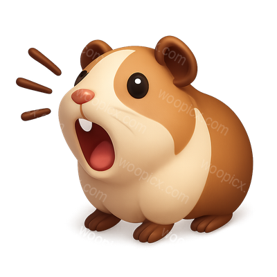 Cute 3D Guinea Pig Icon with Squeaking Expression