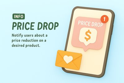 3D Illustration of Price Drop Notification on Smartphone