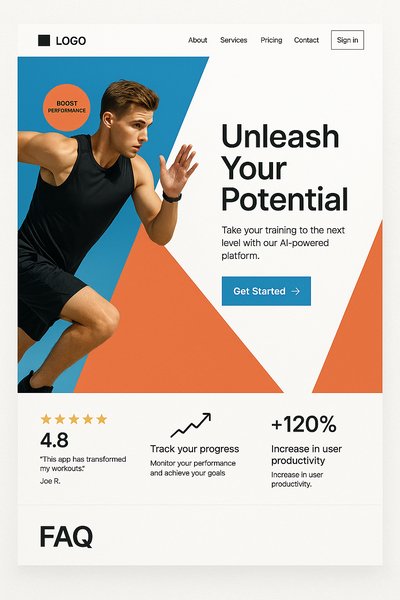 Minimalist Landing Page Design with Dynamic Visuals