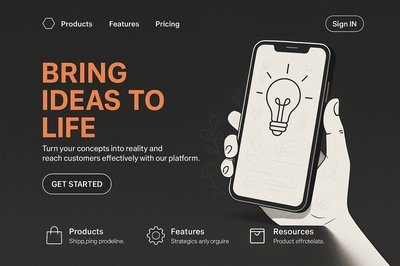 Modern Landing Page Design with Small Typography