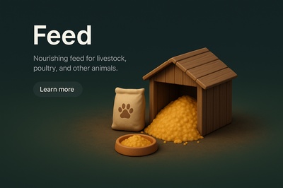 Realistic 3D Scene of Animal Feed Setup