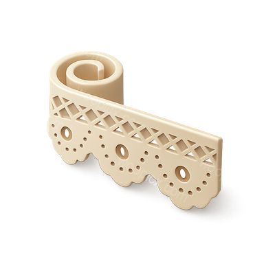 Stylish 3D Lace Trim Icon with Isometric Design