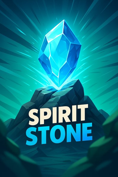 Dynamic Representation of a Spirit Stone with Vibrant Colors