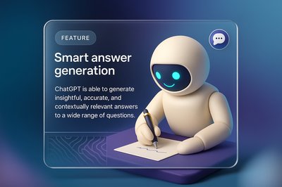 3D Chatbot Writing Answers with Pen on Paper