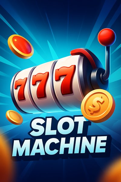 Dynamic Slot Machine Illustration with Engaging Elements