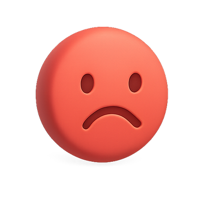 3D Sad Face Emoji Icon Representation