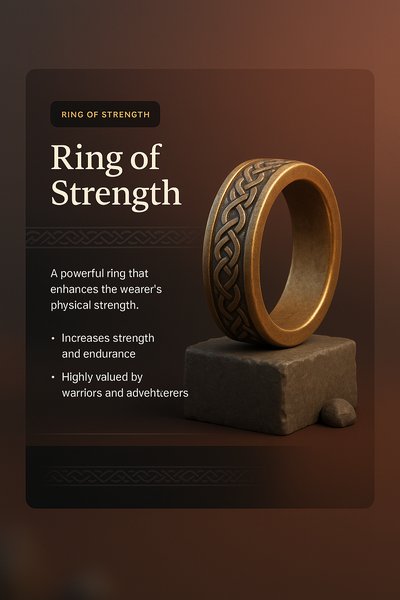 Elegant 3D Ring of Strength Illustration with Dark Overlay