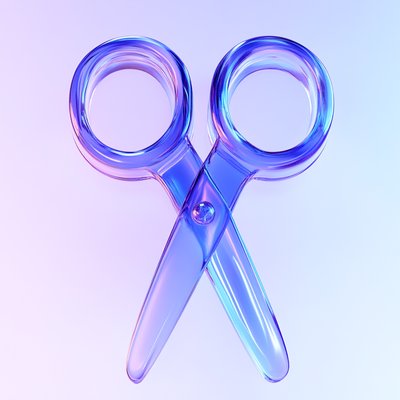 Stylized Graphic of Scissors with Modern Gradient Colors