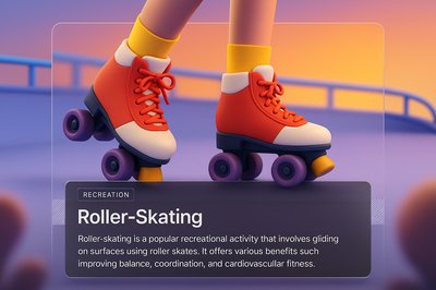 Vibrant Roller-Skating Illustration with Text Overlay