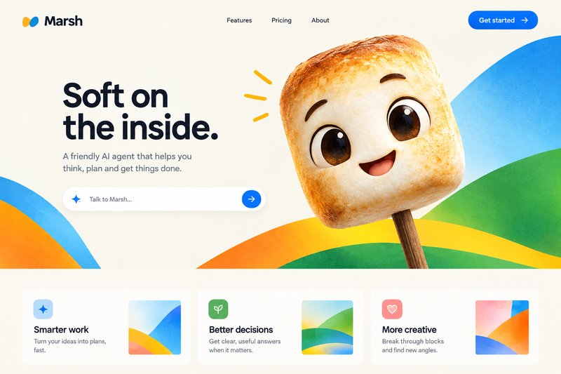 AI agent landing page design