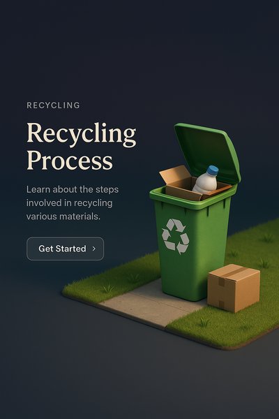 Detailed 3D Scene of Recycling Process with Dark Background