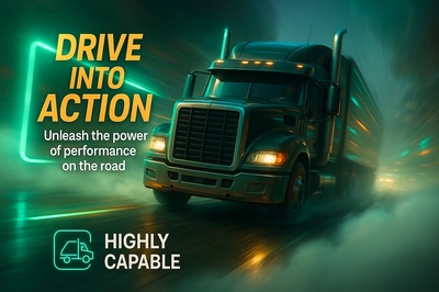 Dynamic Neon Truck Advertisement Slide Design