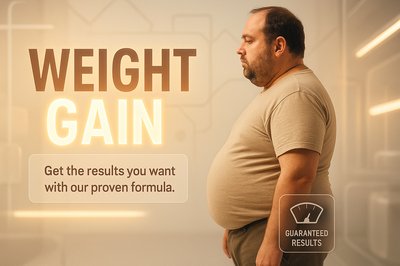 Weight Gain Promotional Graphic Highlighting Results