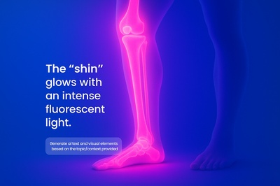 Neon Pink Shin Glowing in Blue Atmosphere