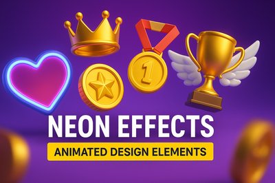 Vibrant Neon Effects with Animated Design Elements