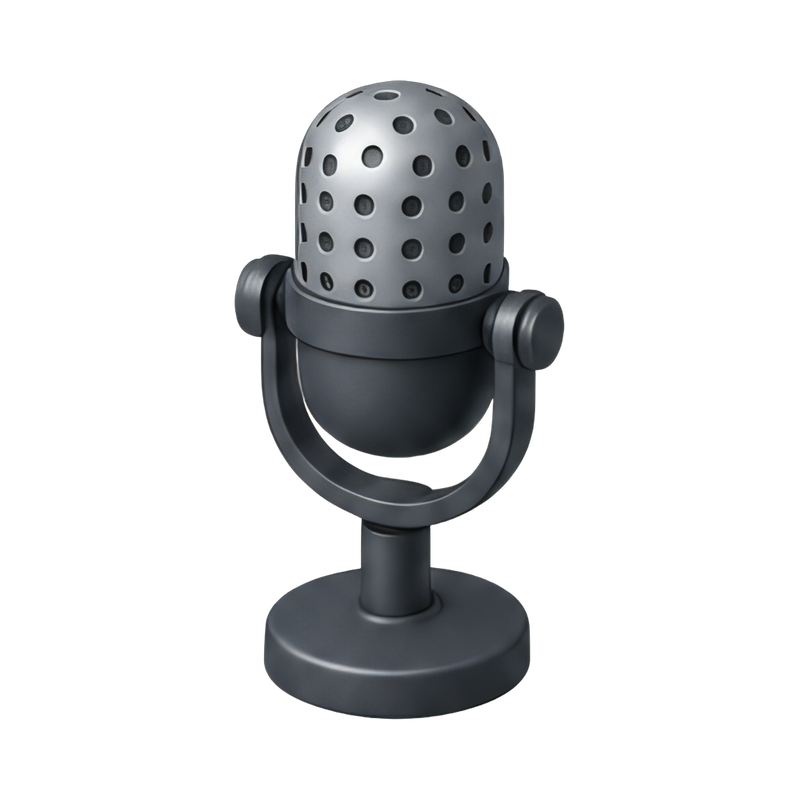 Dynamic microphone on a stand