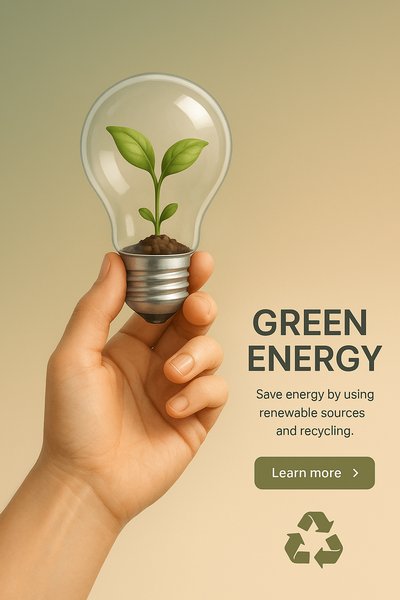 Innovative Green Energy Concept with Plant Bulb