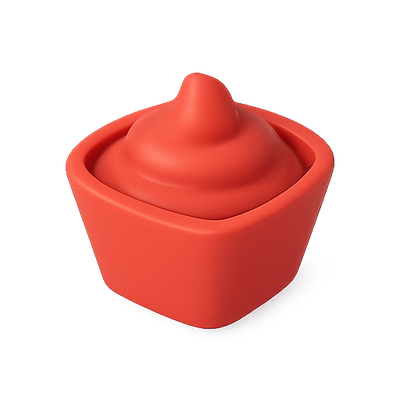 Stylish Red Condiment Container with Smooth Design