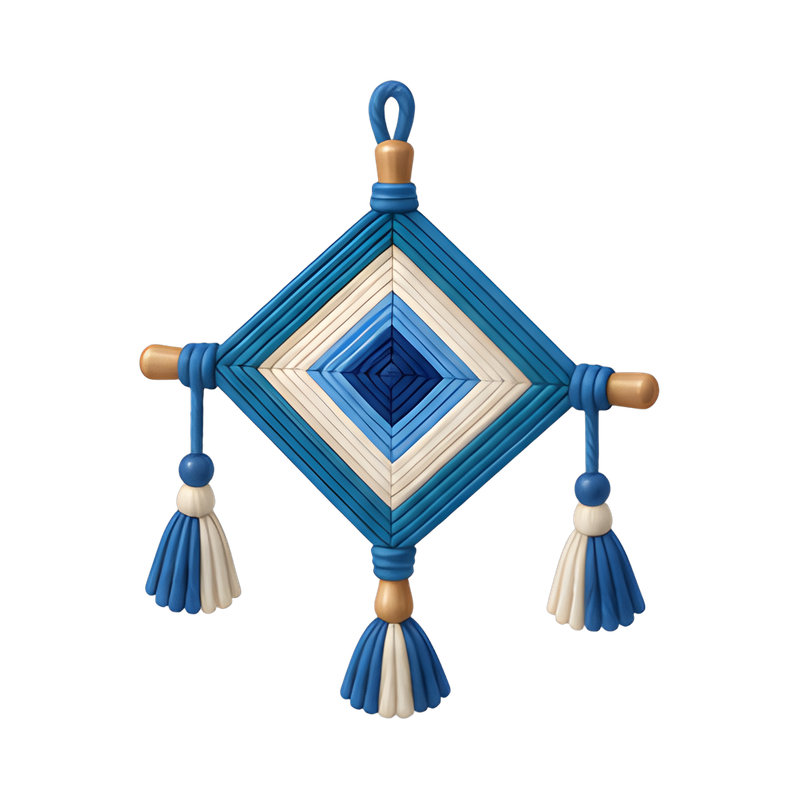 colorful ojo de dios weaving