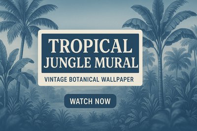 Tropical Jungle Mural Design for Vintage Aesthetic