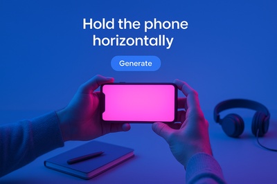 Neon Glow Effect with Phone and Headphones