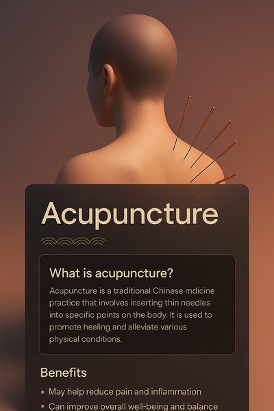 3D Illustration of Acupuncture with Integrated Design Elements