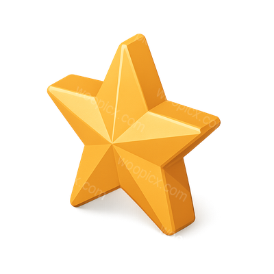 Shiny 3D Star Icon with Volumetric Effect