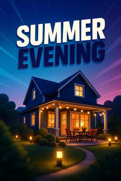 Charming Summer Evening on the Patio with Garden Lights