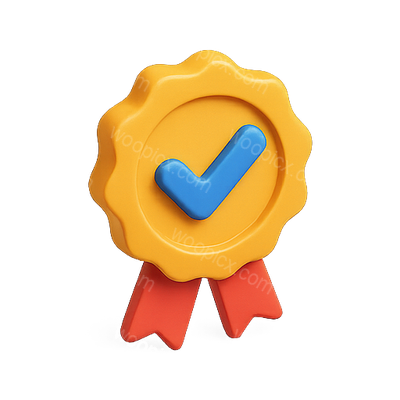 Colorful Badge with Checkmark for Quality Assurance