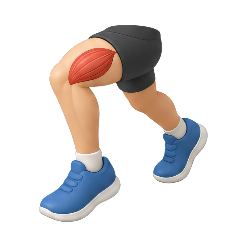 close-up of runner's leg muscle