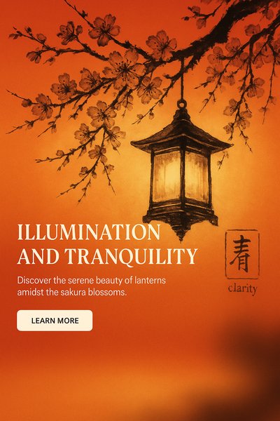 Serene Lanterns Among Sakura Blossoms