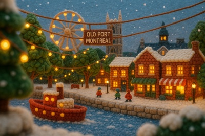 Cozy Winter Scene at Old Port, Montreal