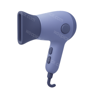 Stylish 3D Hair Dryer Icon with Nozzle