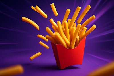 Dynamic Scene of French Fries with Engaging Visual Elements