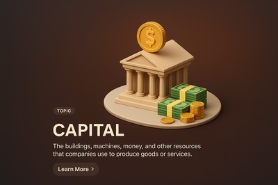 3D Illustration of Capital Representation in a Realistic Style