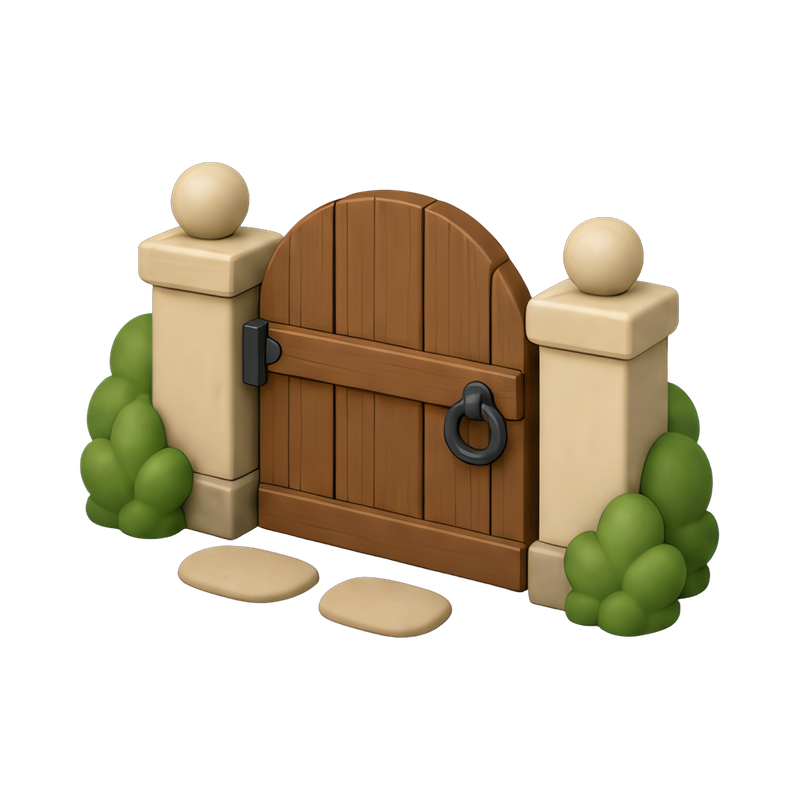 rustic wooden garden gate