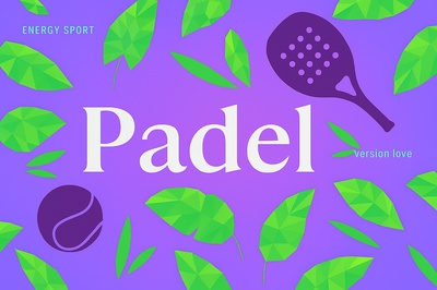Vibrant Padel Design with Leaf Motif