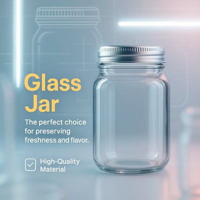 Stylish Glass Jar Product Mockup with Modern Design