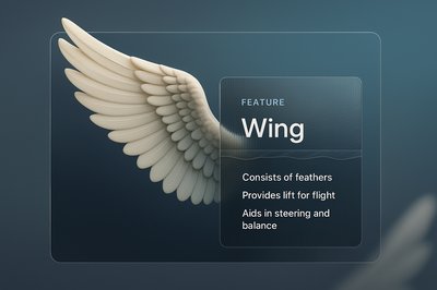 3D Illustration of a Wing with Transparent Overlay