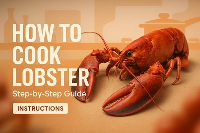 Cooking Lobster Tutorial Graphic with 3D Lobster Illustration