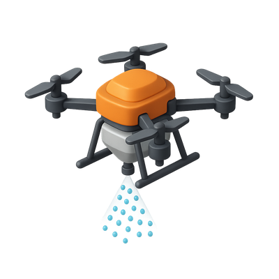 3D Agricultural Drone Icon for Spraying