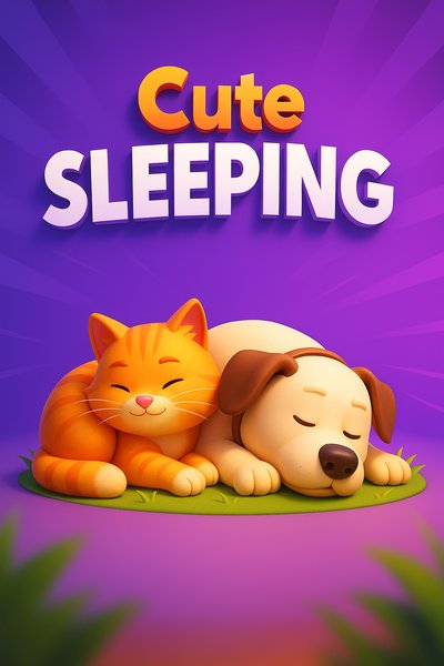 Adorable Cat and Dog Sleeping Together in Vibrant Scene