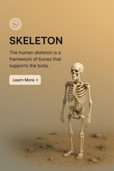 Detailed 3D Scene of a Skeleton in Realistic Style