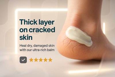 Promotional Graphic for Skincare Product on Dry Skin