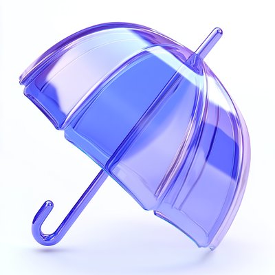 Stylized Transparent Purple Umbrella Icon
