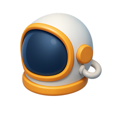 Stylish Floating Astronaut Helmet in 3D Design