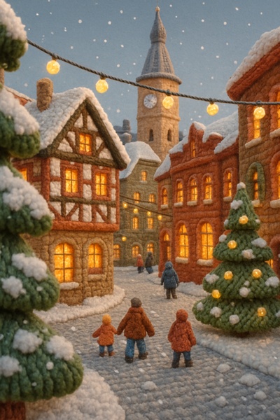 Christmas Night in Düsseldorf: A Cozy Woolen Scene